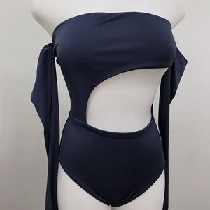 Sexy gunmetal bodysuit